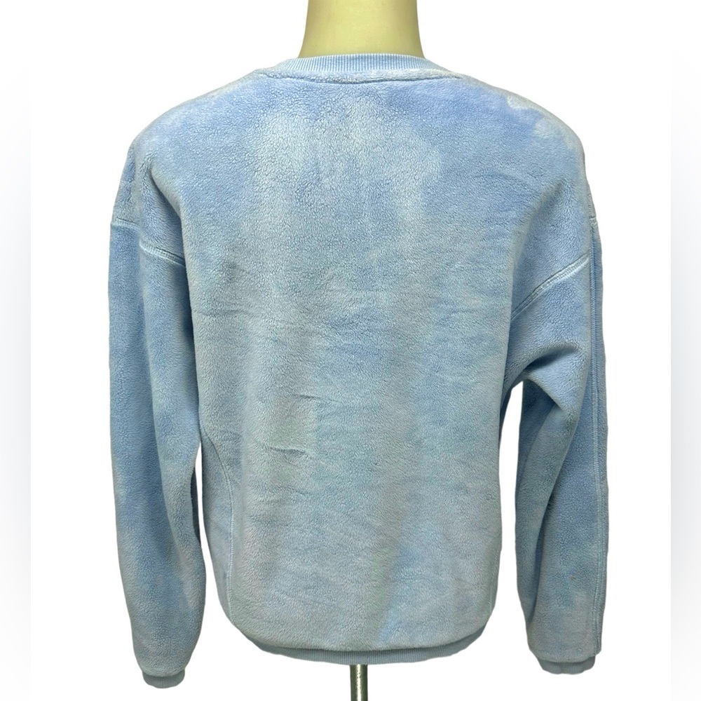 ATHLETA GIRL Powder Blue Sweatshirt Sz XL Soft Fleece Velour Sweater Fun… - Picture 5 of 14
